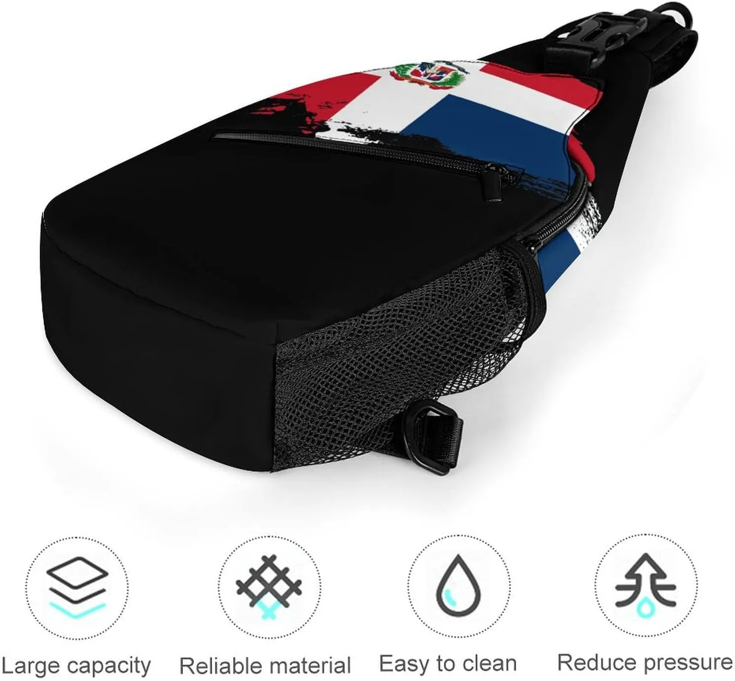 Finland Flag Brush Stroke Sling Bag Crossbody Chest Bag Shoulder Bag For Travel Hiking Cycling Camping