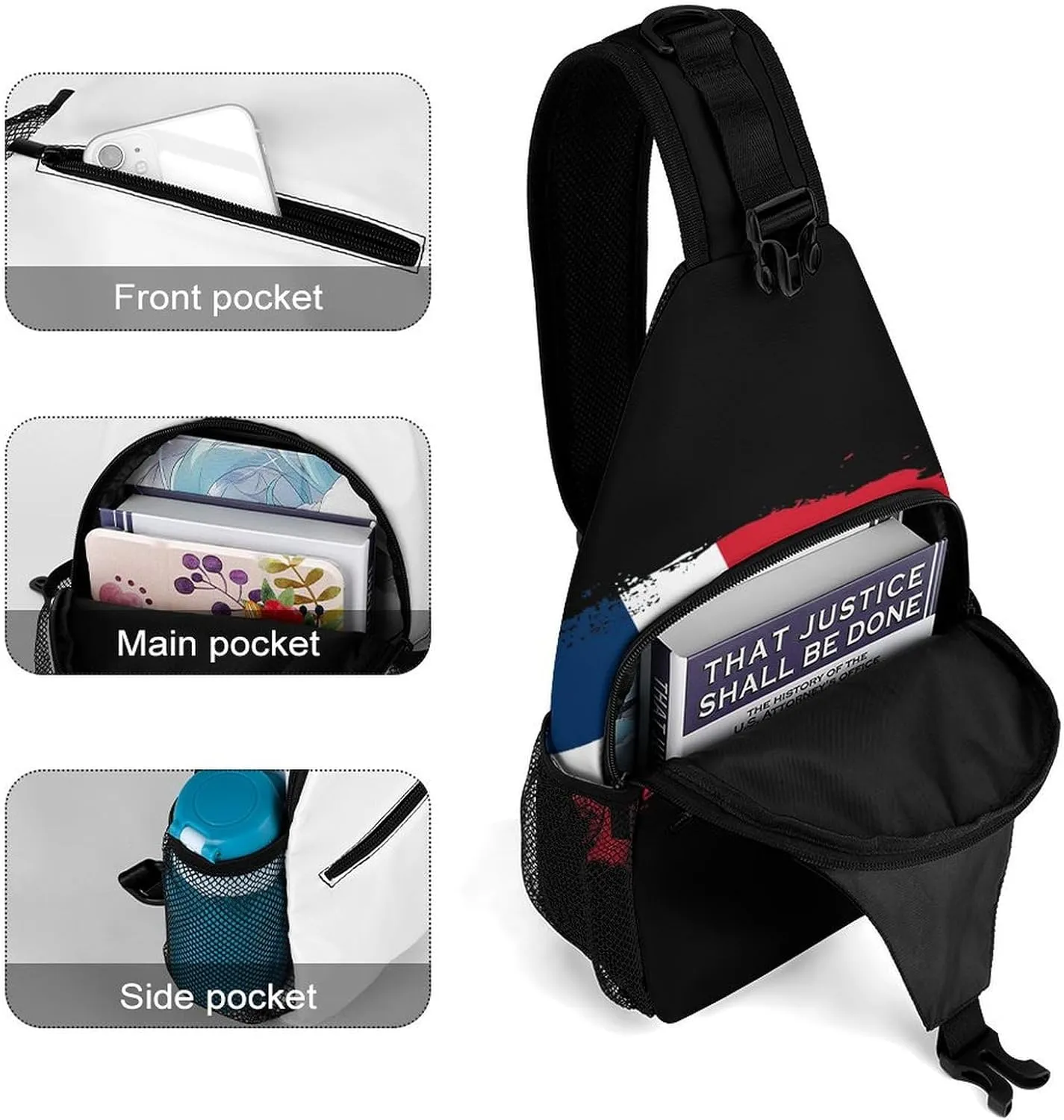Finland Flag Brush Stroke Sling Bag Crossbody Chest Bag Shoulder Bag For Travel Hiking Cycling Camping