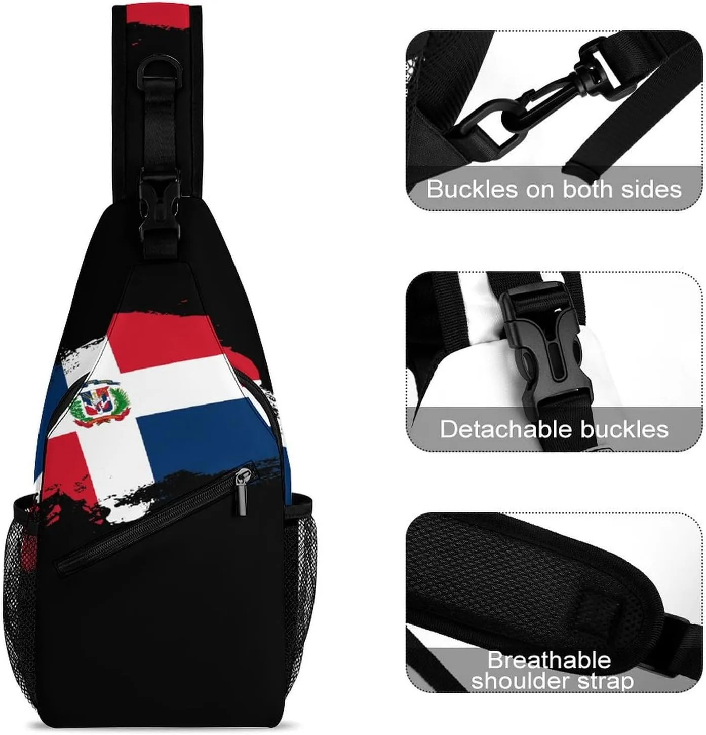 Finland Flag Brush Stroke Sling Bag Crossbody Chest Bag Shoulder Bag For Travel Hiking Cycling Camping