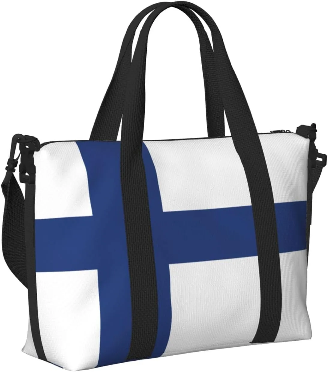 Finnish Flag Small Duffel Bag Foldable Travel Bag Weekender Bag Overnight Gym Hospital Bags For Women&Men