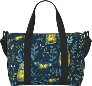 fireflies and mason jars print Travel Duffel Bag, Sports Tote Gym Bag, Swim Pool Bag Large Shoulder Tote Bag for Beach Weekender, 202-406-121