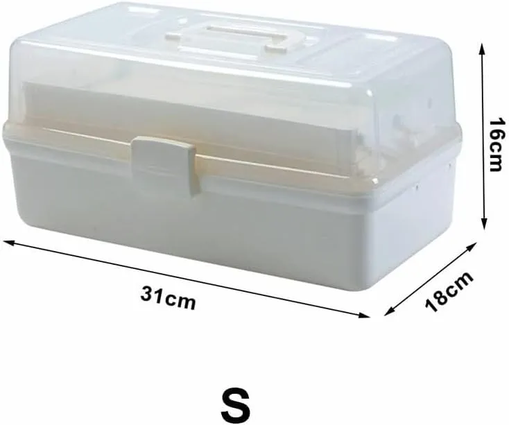 First Aid Kit Medical Storage Box with Transparent Cover – Multifunctional Tool Organizer for Home, Office, Travel, and Emergency Use(White)