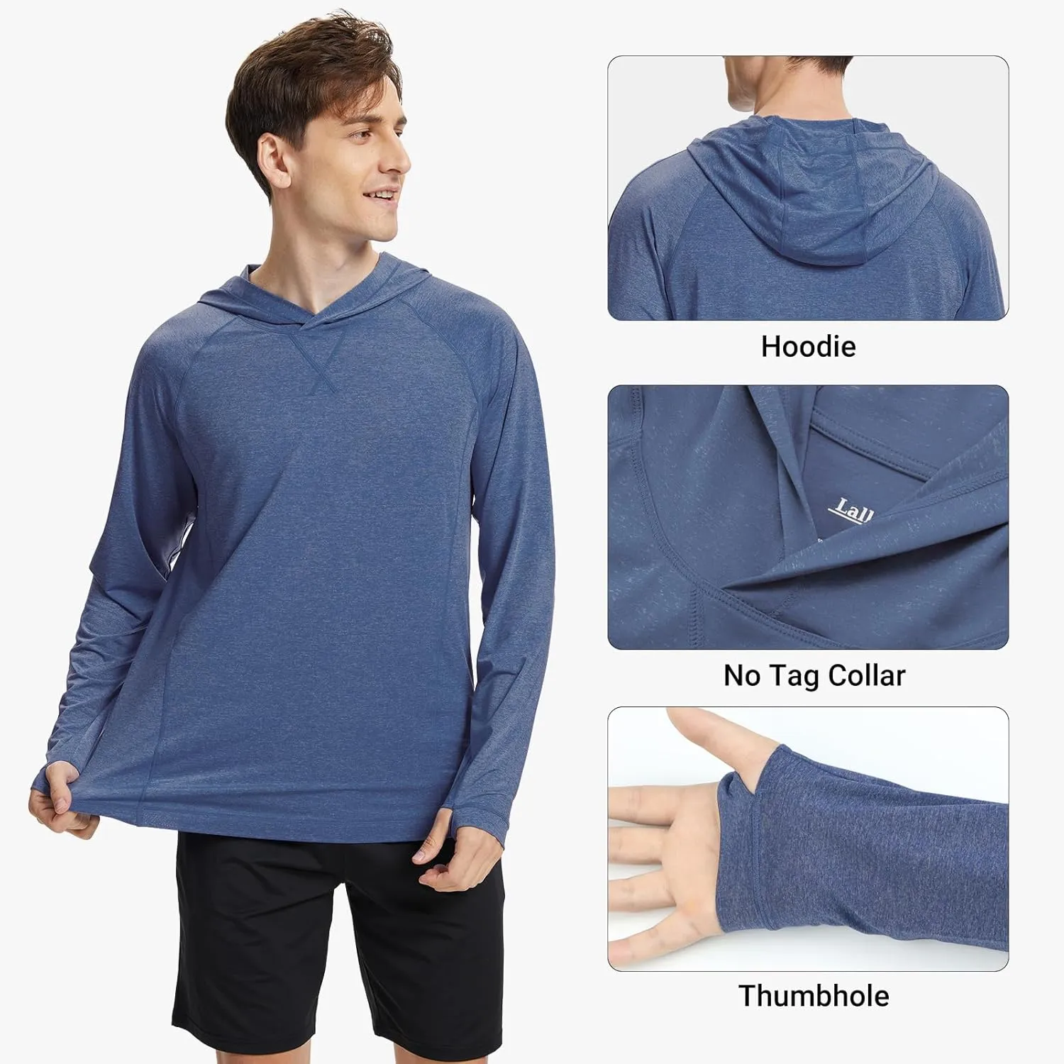 Fishing Shirts for Men Long Sleeve: UPF 100  UV Sun Protection Hoodie - Swimming Hiking Outdoor Running Rash Guard