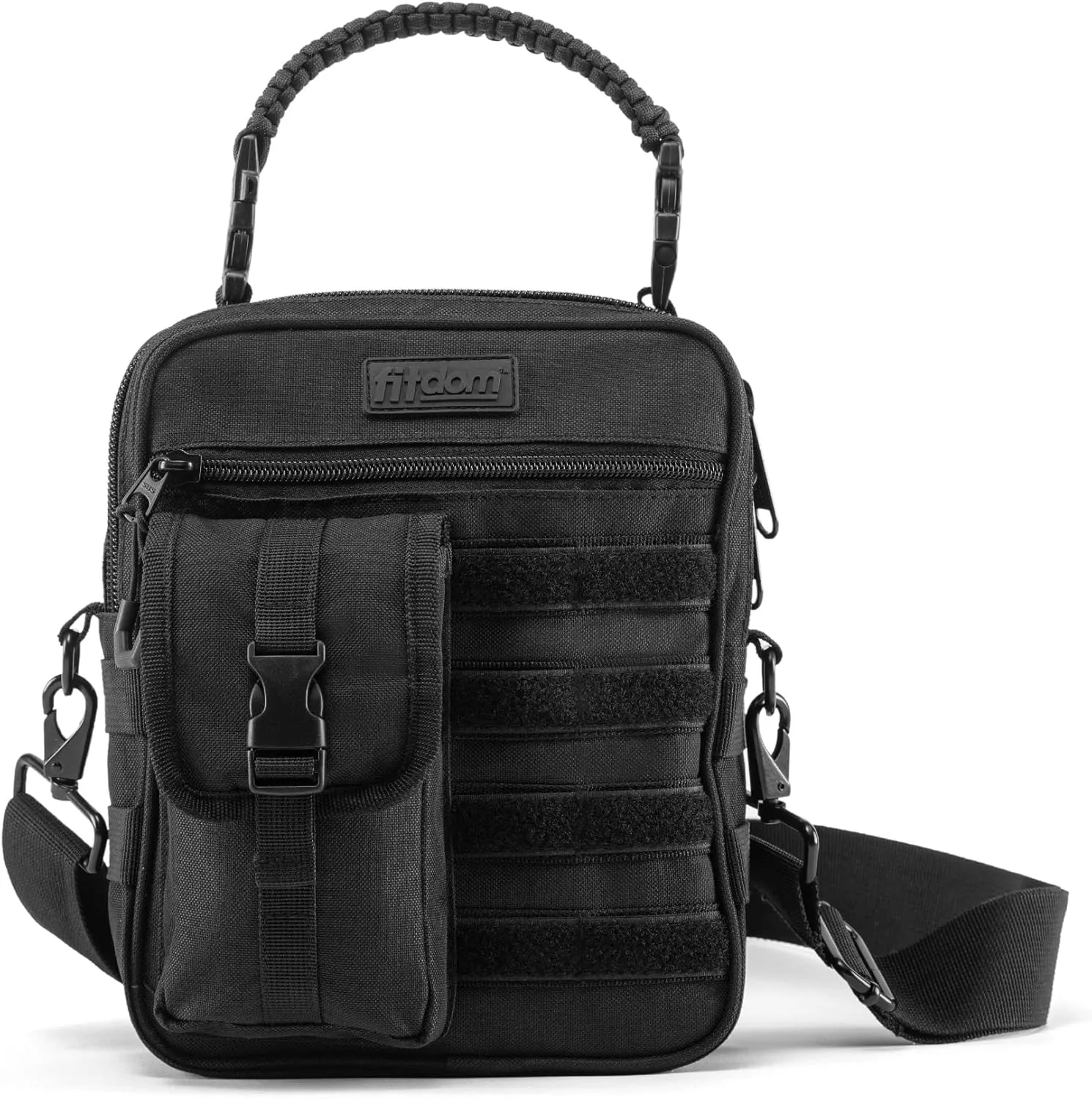 Fitdom Black Small Tactical Messenger Bag For Men. This EDC Has Multiple Ways to Carry as Sling, Shoulder, Crossbody, Waist.