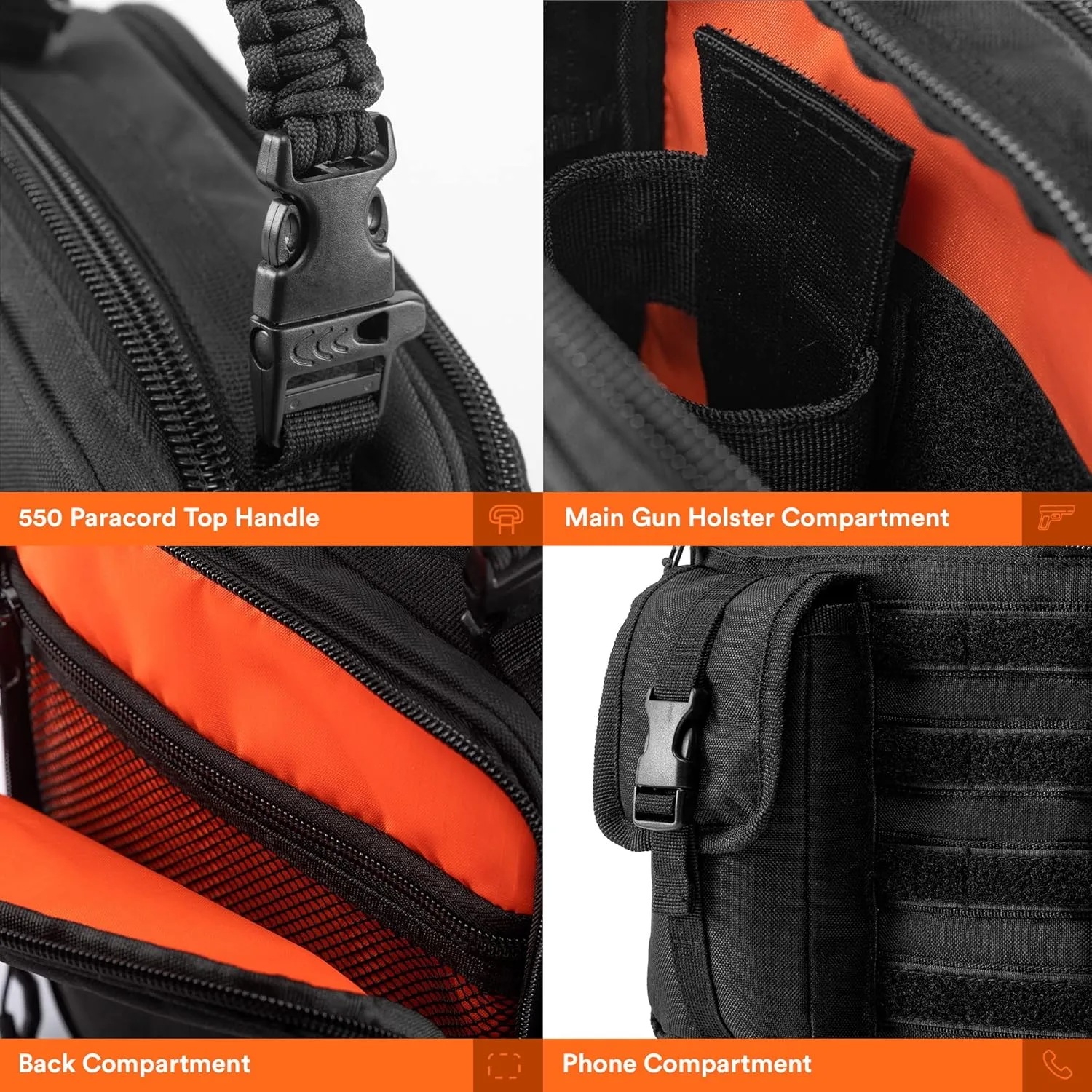 Fitdom Black Small Tactical Messenger Bag For Men. This EDC Has Multiple Ways to Carry as Sling, Shoulder, Crossbody, Waist.