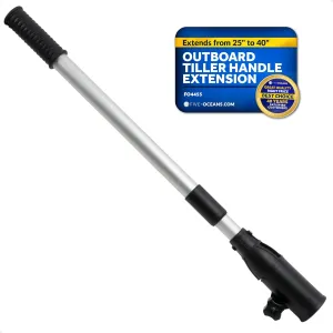 Five Oceans Tiller Extension for Outboard, Outboard Extension Handle Telescopic, Extends from 25" to 40", Aluminum Tubing with Plastic Black Handle, Ergonomic Grip - FO4455