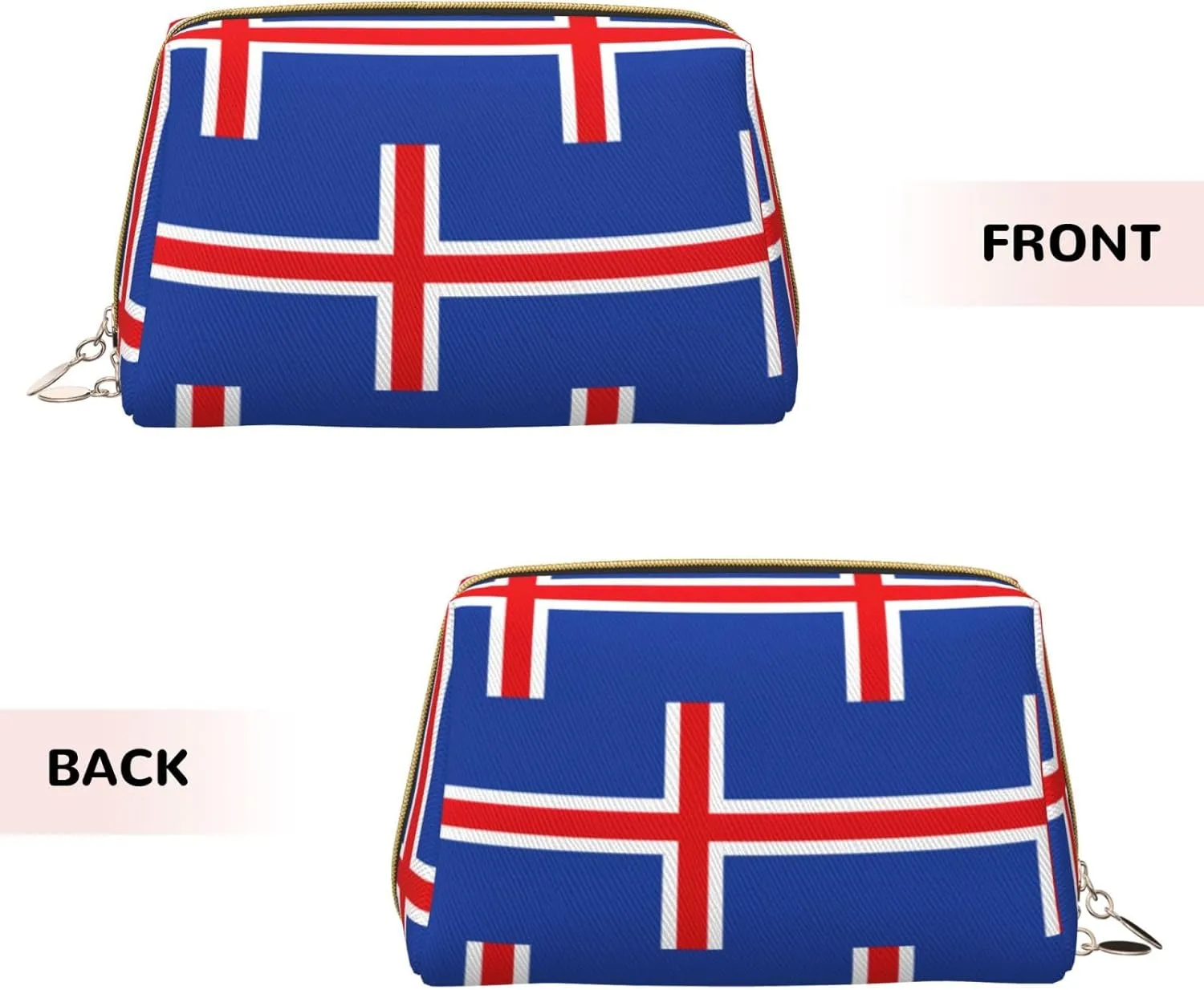 Flag Of Iceland Toiletry Travel Bag, Portable Cosmetic Organizer For Women, On-The-Go
