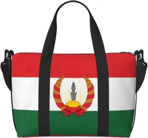 Flag of Mahabad Hand-held travel bag, messenger casual handbag, suitable for work, travel, fitness, tourism, women's zipper storage bag,