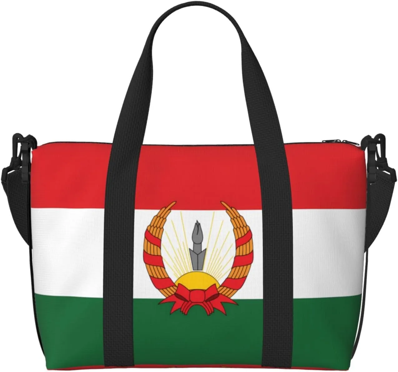 Flag of Mahabad Hand-held travel bag, messenger casual handbag, suitable for work, travel, fitness, tourism, women's zipper storage bag,