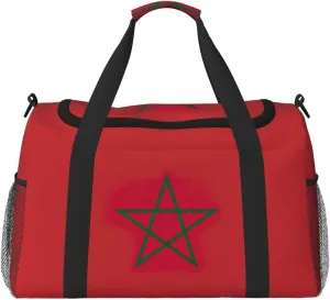 Flag of Morocco print Weekender Overnight Carry On Bag Gym Luggage Bag Duffel Bag for Travel Women