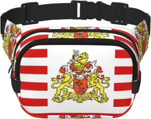 Flag of the Senate of Bremen Printed multifunctional waist bag, unisex trendy messenger bag, travel sports storage bag