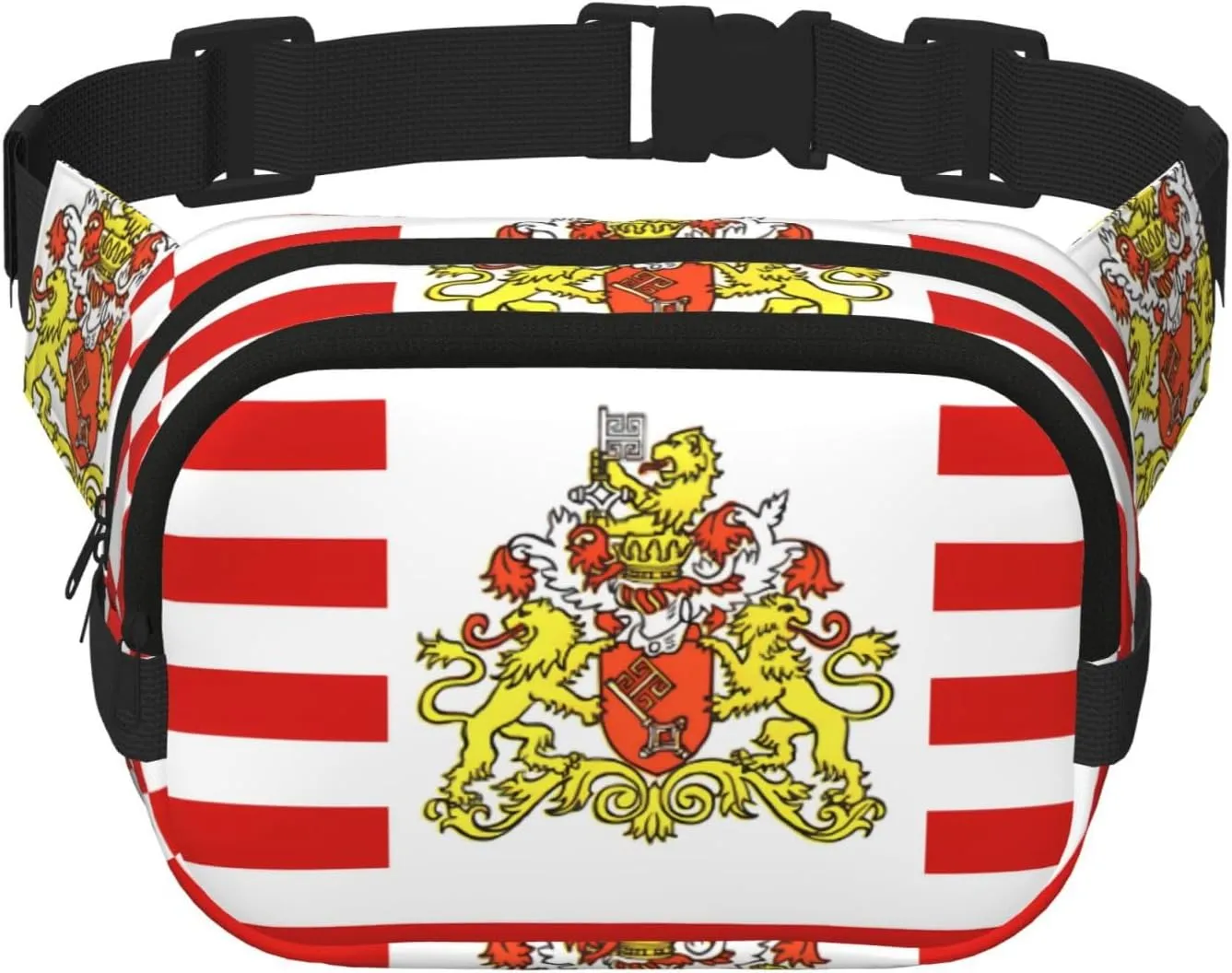 Flag of the Senate of Bremen Printed multifunctional waist bag, unisex trendy messenger bag, travel sports storage bag