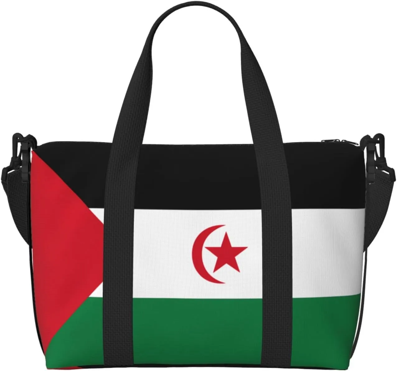 Flag of Western Sahara Hand-held travel bag, messenger casual handbag, suitable for work, travel, fitness, tourism, women's zipper storage bag,