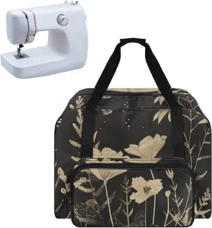 Flowers Art Sewing Machine Cover with Pockets Sewing Machine Covers Portable Sewing Machine Handbag Sewing Machine Cover Dust Cover Large with Convenient Pockets House