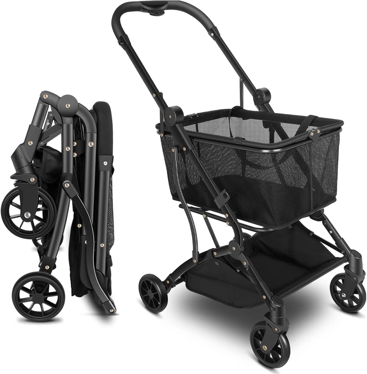 Foldable Multifunctional Trolley with Removable Handbag, Portable Folding Trolley with Wheels, Stylish Shopping Trolley, Foldable Luggage Lightweight Cart