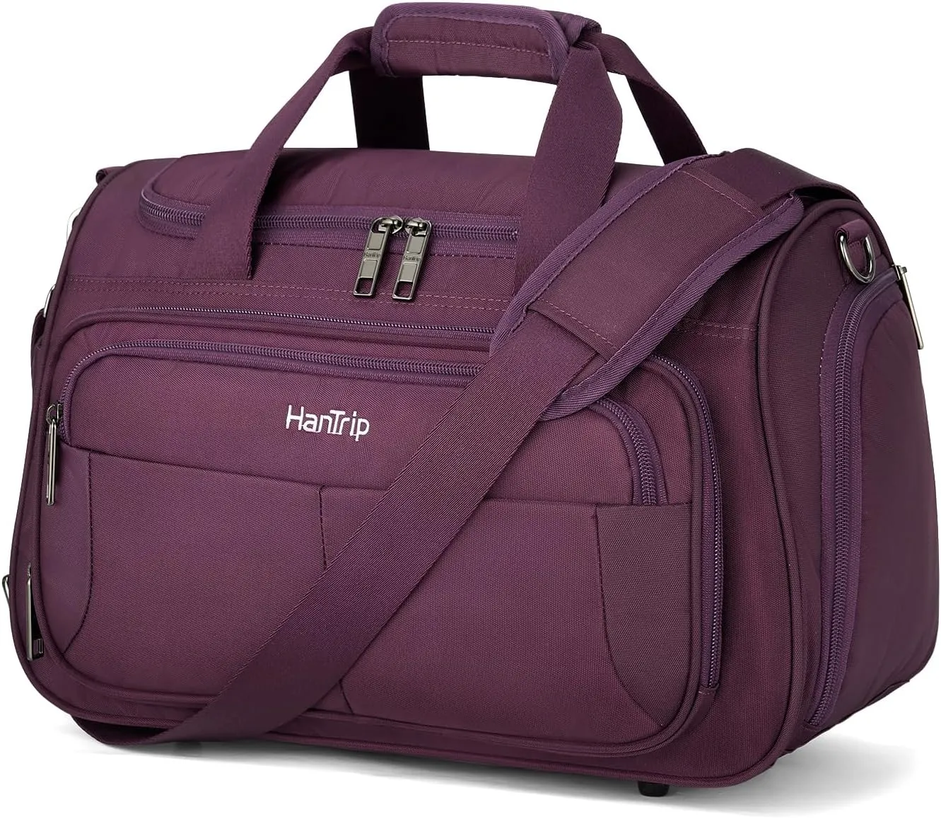 Foldable Underseat Carry On Luggage Bags for Travel Lightweight Overnight Weekender Bag for Women Men Travel Tote Bag (Purple)