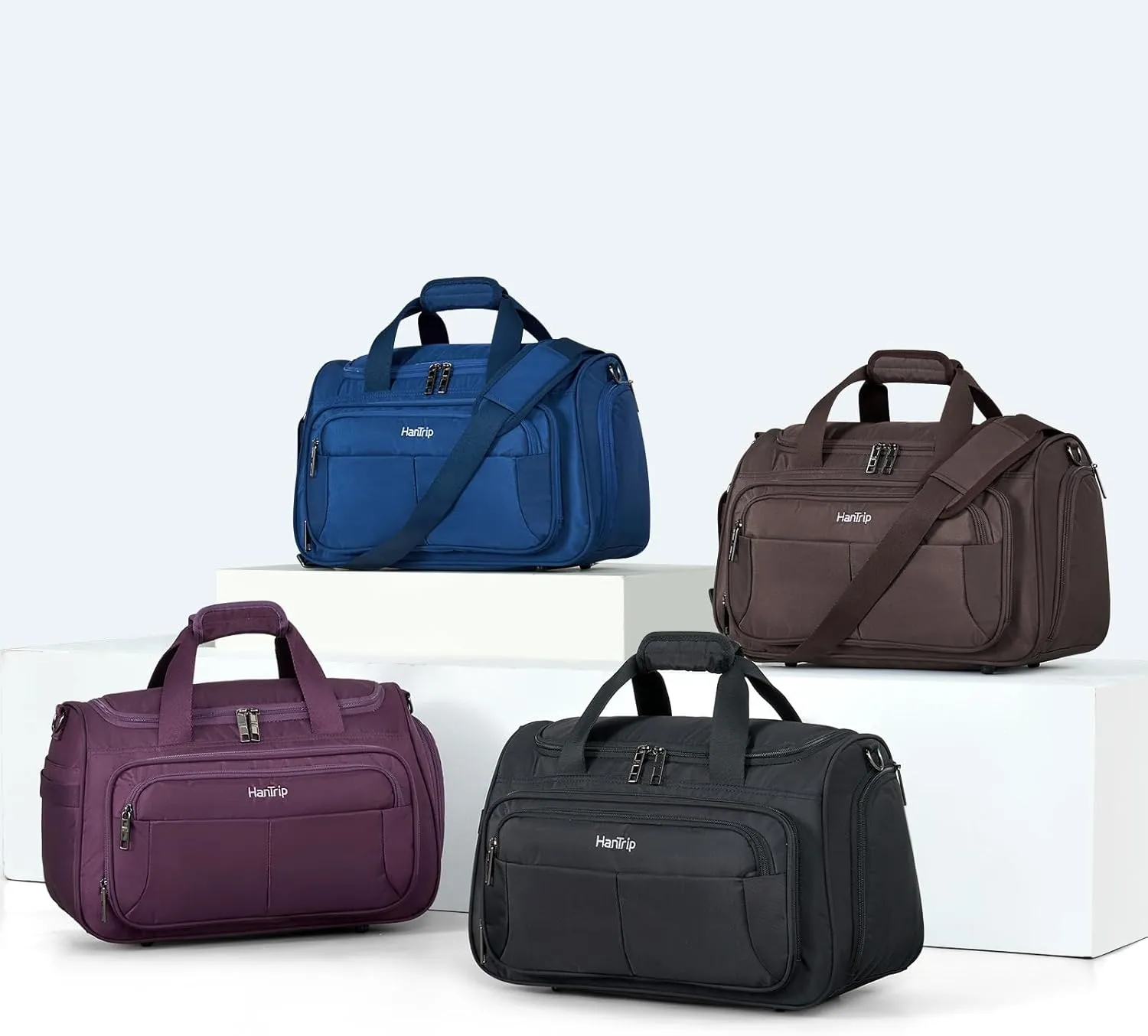 Foldable Underseat Carry On Luggage Bags for Travel Lightweight Overnight Weekender Bag for Women Men Travel Tote Bag (Purple)