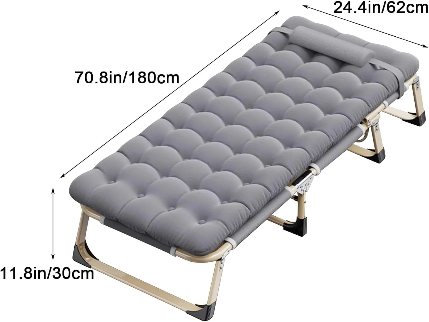 Folding Camping Cot for Adults, Folding Bed Folding Chaise Outdoor, Adjustable Outdoor Bed, for Outside, Poolside, Beach(Large)