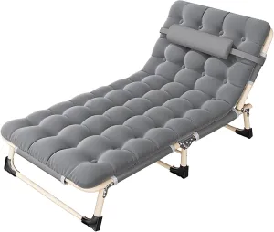 Folding Camping Cot for Adults, Folding Bed Folding Chaise Outdoor, Adjustable Outdoor Bed, for Outside, Poolside, Beach(Large)