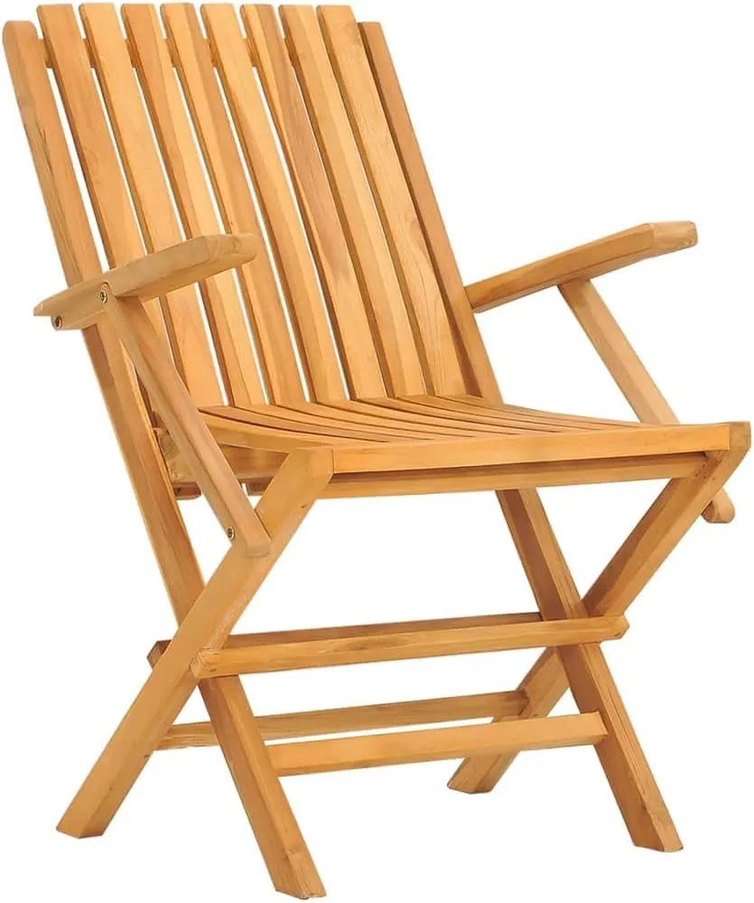 Folding Patio Chairs Set of 4 Solid Teak Wood Outdoor Lounge 24"x26.4"x35.4" Foldable Garden Chairs for Pool Beach Camping Backyard