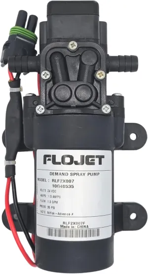 For Flojet RLF2X007 24V DC Water Pump, 1 GPM, 35 PSI, 3/8" Barbs, 6.25" x 3.25" x 2.5, Replaces Nilfisk 56315108 Floor Scrubber