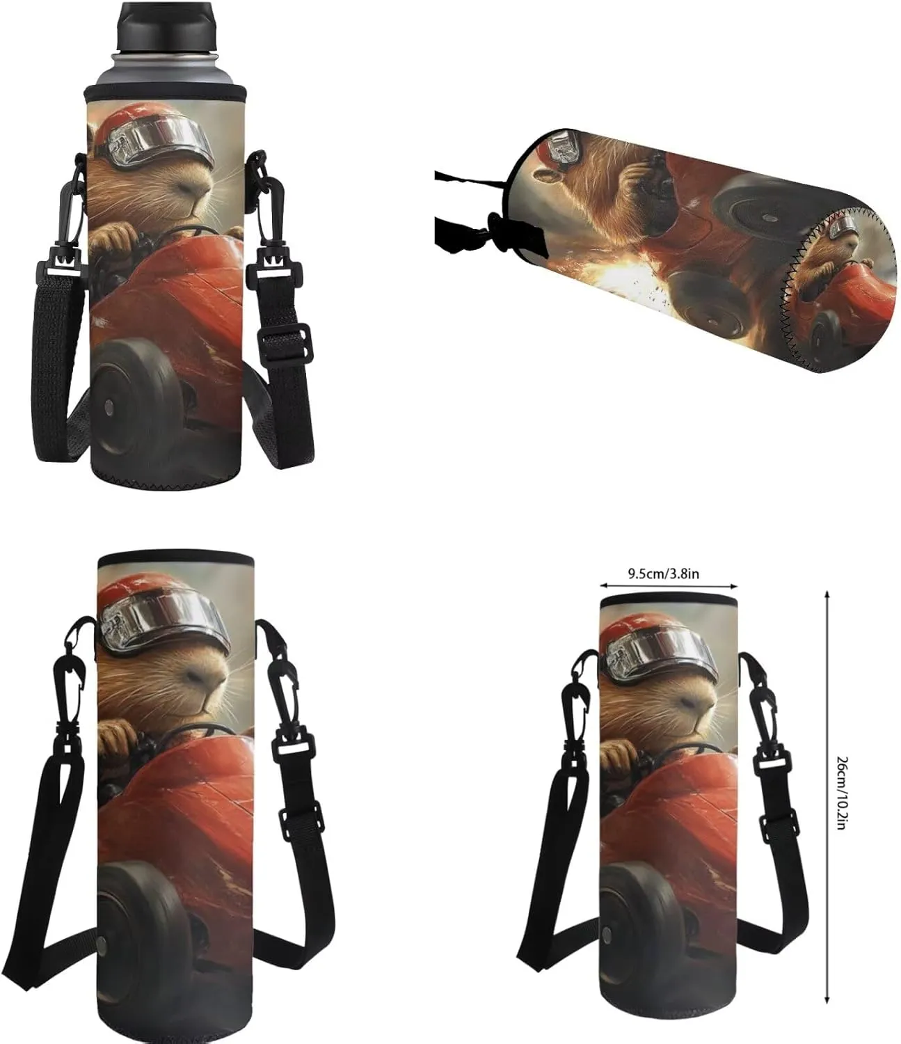 FOR U DESIGNS 5th Grade Capybara Backpack for Kids 10-12 Years 17 Inch Big School Bag with Lunch Box Ergonomic Travel Backpack Girls Girls 4 Piece Bookbag Set