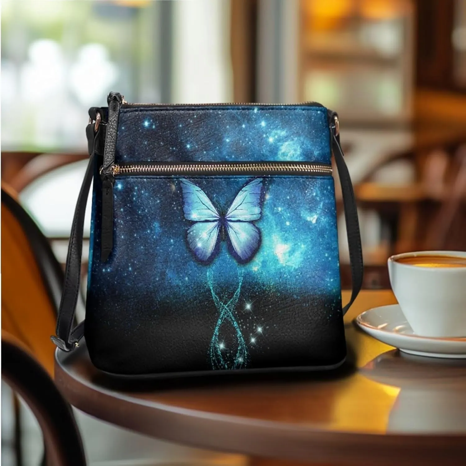 FOR U DESIGNS Leather Crossbody Bags for Women Trendy Travel Shoulder Satchel Handbags Zipper Closure Purse and Wallet Set