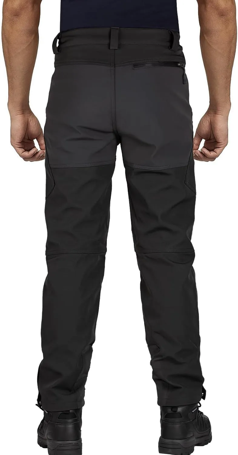 FREE SOLDIER Men's Outdoor Cargo Hiking Pants Water Repellent Softshell Fleece Lined Snow Ski Pants