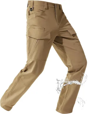 FREE SOLDIER Men's Tactical Water Repellent Ripstop Cargo Work Pants Men Hiking Nylon Spandex Trousers with 8 Pockets
