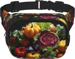 Fresh Cabbage Pattern trendy fashionable waist bag, unisex travel sports messenger bag