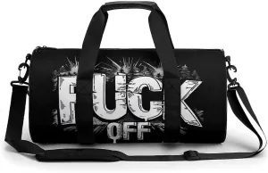 Fuck-Off Gym Bag Print Duffle Bag Weekender Travel Overnight Bag Sports Bag for Men Women Gym Swimming Yoga