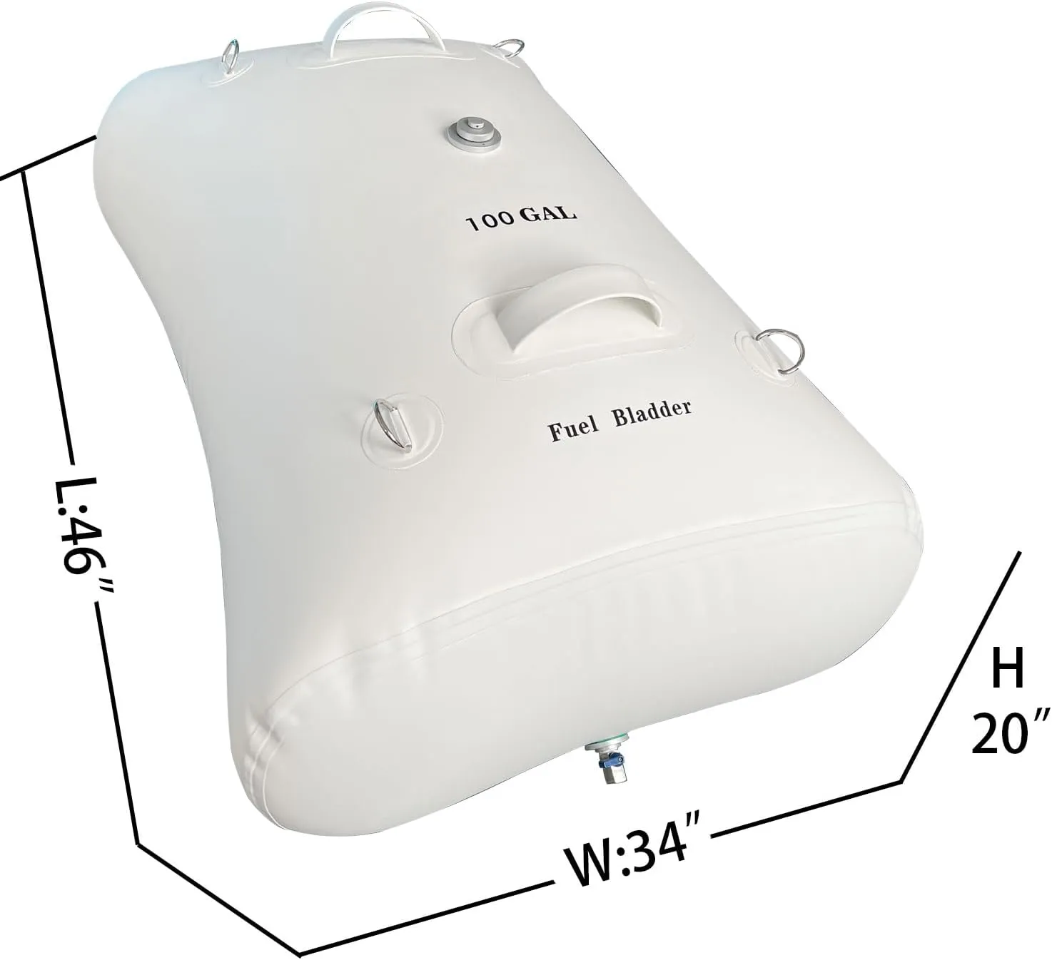 Fuel Bladder Emergency Tanks for Extended Range Fishing,Boating,Yachting,Sailing, Ferrying,Marine Cruising Trips and Motor Sport Racing (100 Gallons)