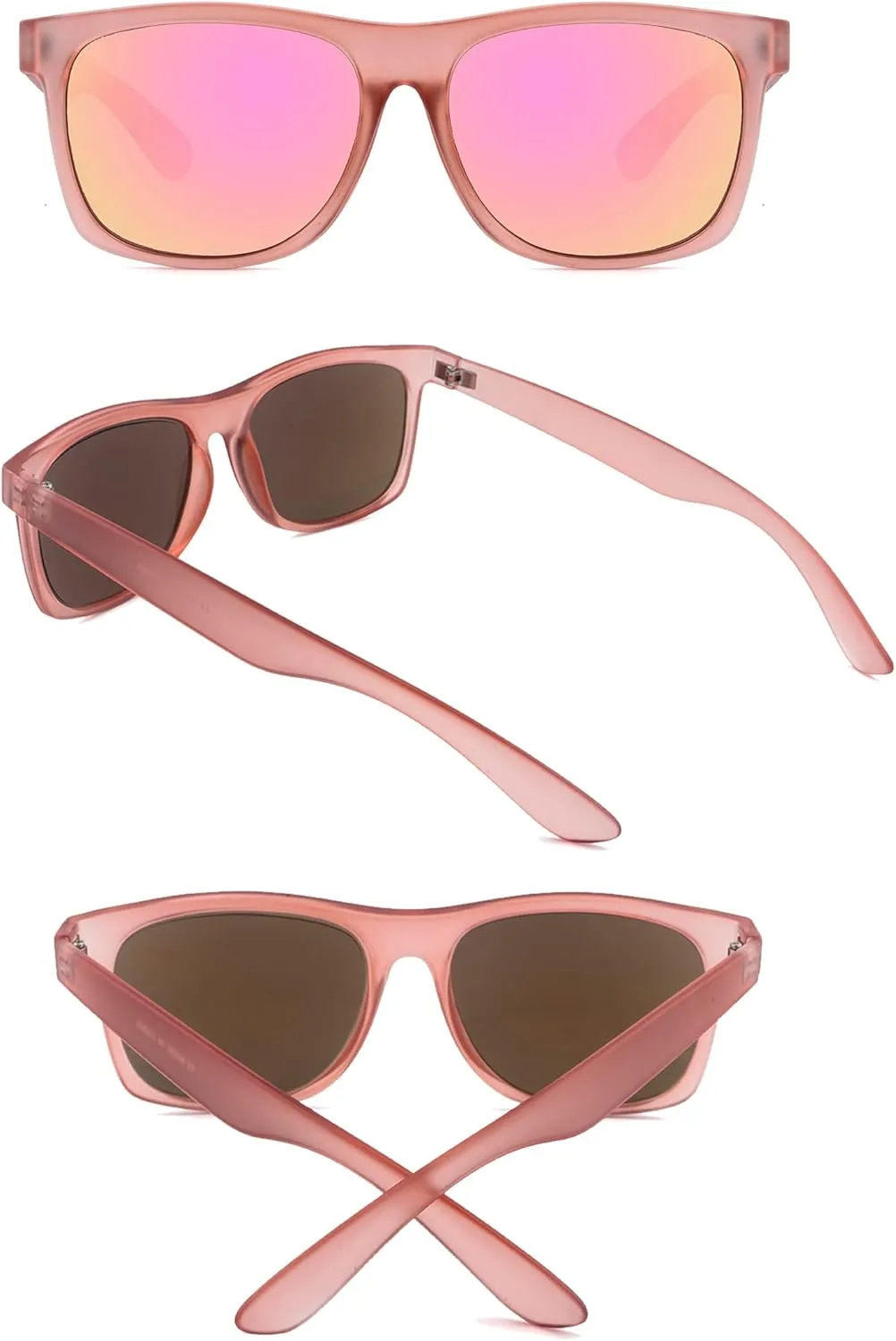 Full Reader Sunglasses Women Men, Womens Mens Reading Sun Glasses Mirroed Pink Blue Lenses Outdoor Not Bifocal Mirrored Pink, 1.0