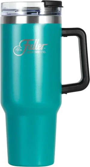 Fuller Brush Stainless Steel Tumbler with Handle - 40 oz. – Lead & BPA-Free - Double-Wall Insulated Travel Mug – Keeps Drinks Hot or Cold for Hours – Spill-Resistant Lid & Straw (Green)