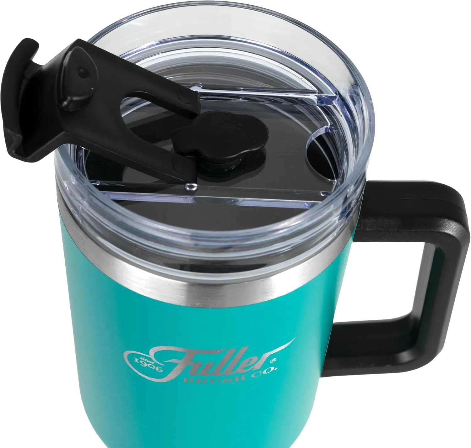 Fuller Brush Stainless Steel Tumbler with Handle - 40 oz. – Lead & BPA-Free - Double-Wall Insulated Travel Mug – Keeps Drinks Hot or Cold for Hours – Spill-Resistant Lid & Straw (Green)
