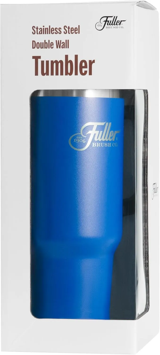 Fuller Brush Stainless Steel Tumbler with Handle - 40 oz. – Lead & BPA-Free - Double-Wall Insulated Travel Mug – Keeps Drinks Hot or Cold for Hours – Spill-Resistant Lid & Straw (Mazarine Blue)
