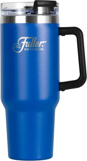 Fuller Brush Stainless Steel Tumbler with Handle - 40 oz. – Lead & BPA-Free - Double-Wall Insulated Travel Mug – Keeps Drinks Hot or Cold for Hours – Spill-Resistant Lid & Straw (Mazarine Blue)