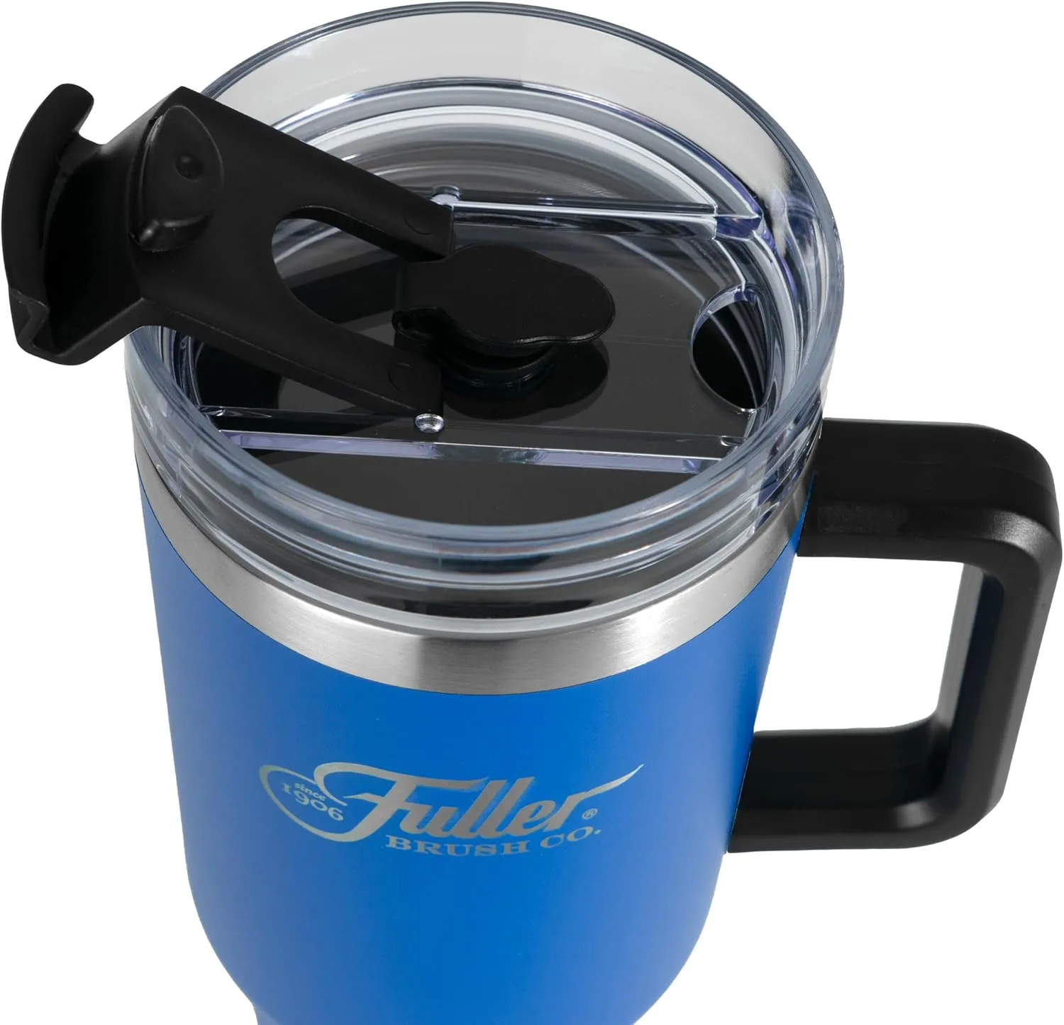 Fuller Brush Stainless Steel Tumbler with Handle - 40 oz. – Lead & BPA-Free - Double-Wall Insulated Travel Mug – Keeps Drinks Hot or Cold for Hours – Spill-Resistant Lid & Straw (Mazarine Blue)