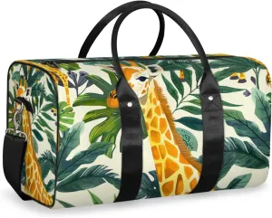 Funny Giraffe Travel Duffle Bag for Women Men Gym Duffel Foldable Bag Waterproof Weekender African Wild Animal Duffle Tote