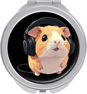 Funny Guinea Pigs Compact Makeup Mirror Mini Foldable Cosmetic Mirror Portable Travel Mirror for Purse Pocket