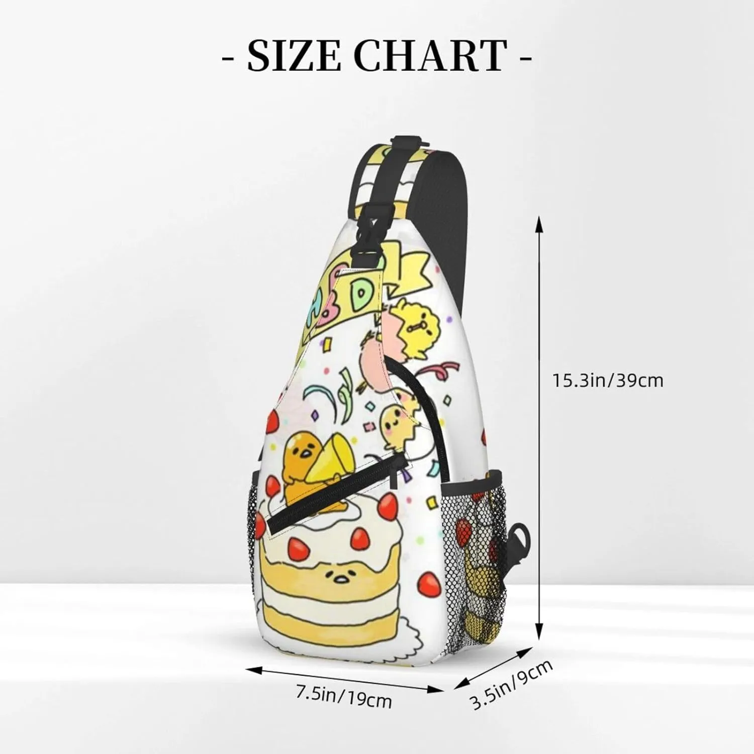 G-udetama Crossbody Chest Bag, Crossbody Convertible Shoulder Bag With Front Pocket, Single Shoulder Chest Bag Black