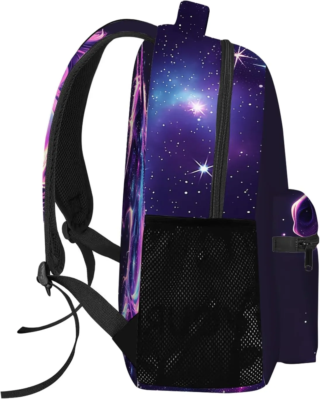 Galaxy Horse Backpack Cute Horse Backpack for Kids, Horse in Pink Purple Galaxy Starry Stars School Backpack, Universe Horse Bookbag Elementary Middle High School Backpack,16.5 Inch