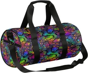 Galaxy Penguin Adorable Gym Bag Small Gym Duffel Bags for Men Women Overnight Weekender Bag Lightweight Sport Duffle Bag Carry On Gymbag
