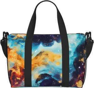Galaxy Universe Travel Bag, Nebula Weekender Overnight Bag, Shoulder Travel Duffel Bag Carry On Gym Bag for Women Men