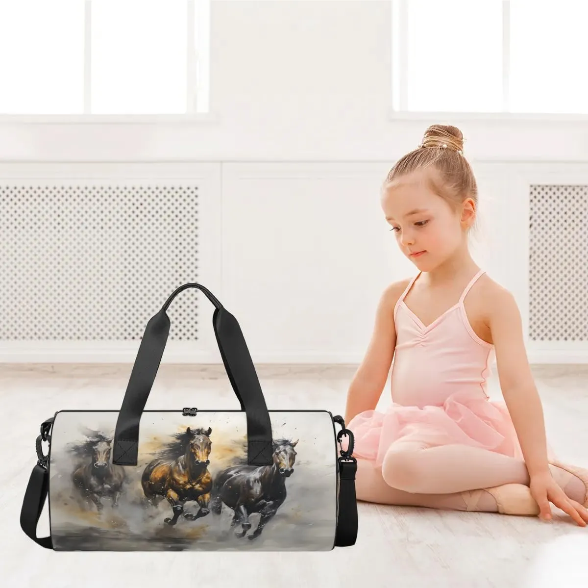 Galloping Horses Gym Bag for Women Men Lightweight Weekender Travel Bag Stylish Duffle Bag for Gym Travel Overnight Carry On
