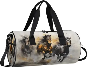 Galloping Horses Gym Bag for Women Men Lightweight Weekender Travel Bag Stylish Duffle Bag for Gym Travel Overnight Carry On