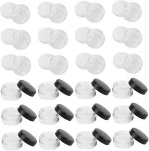 GALPADA 30Pcs Travel Cosmetic Sample Boxes Transparent Cream Storage Containers Each Leak Design for Face Cream Lotions and Beauty