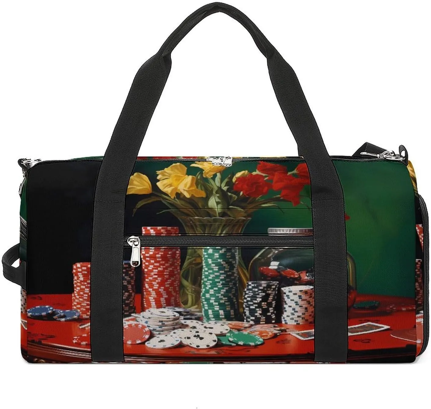 Gamble Casino Chips Gym Bag Travel Duffel Bag Sports Tote Bag Workout Bag Weekender Bag for Women Men