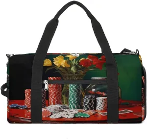 Gamble Casino Chips Gym Bag Travel Duffel Bag Sports Tote Bag Workout Bag Weekender Bag for Women Men