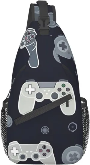 Game Controller Printed Chest Messenger Bag Shoulder Bag Sling Bag